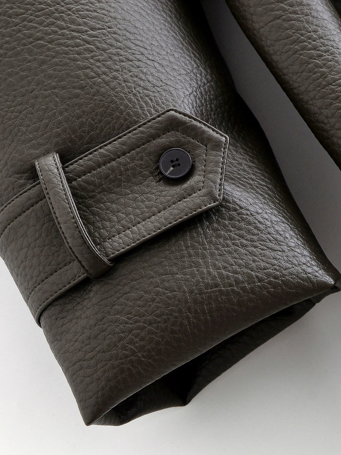 Gabardina de cuero con cinturón para mujer, abrigo largo con doble botonadura y manga larga con cuello vuelto, chaqueta de calle alta para mujer