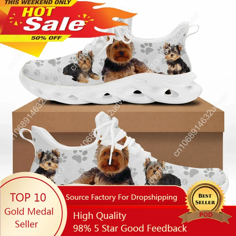 

Yorkshire Terrier Print Casual Sneakers Women Shoes Dog Paw Brand Design Summer Spring Walking Foorwear Tennis Shoes