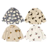 children jackets kids Boys girls faux lamb wool long sleeve coats Cotton Warm Cute pattern