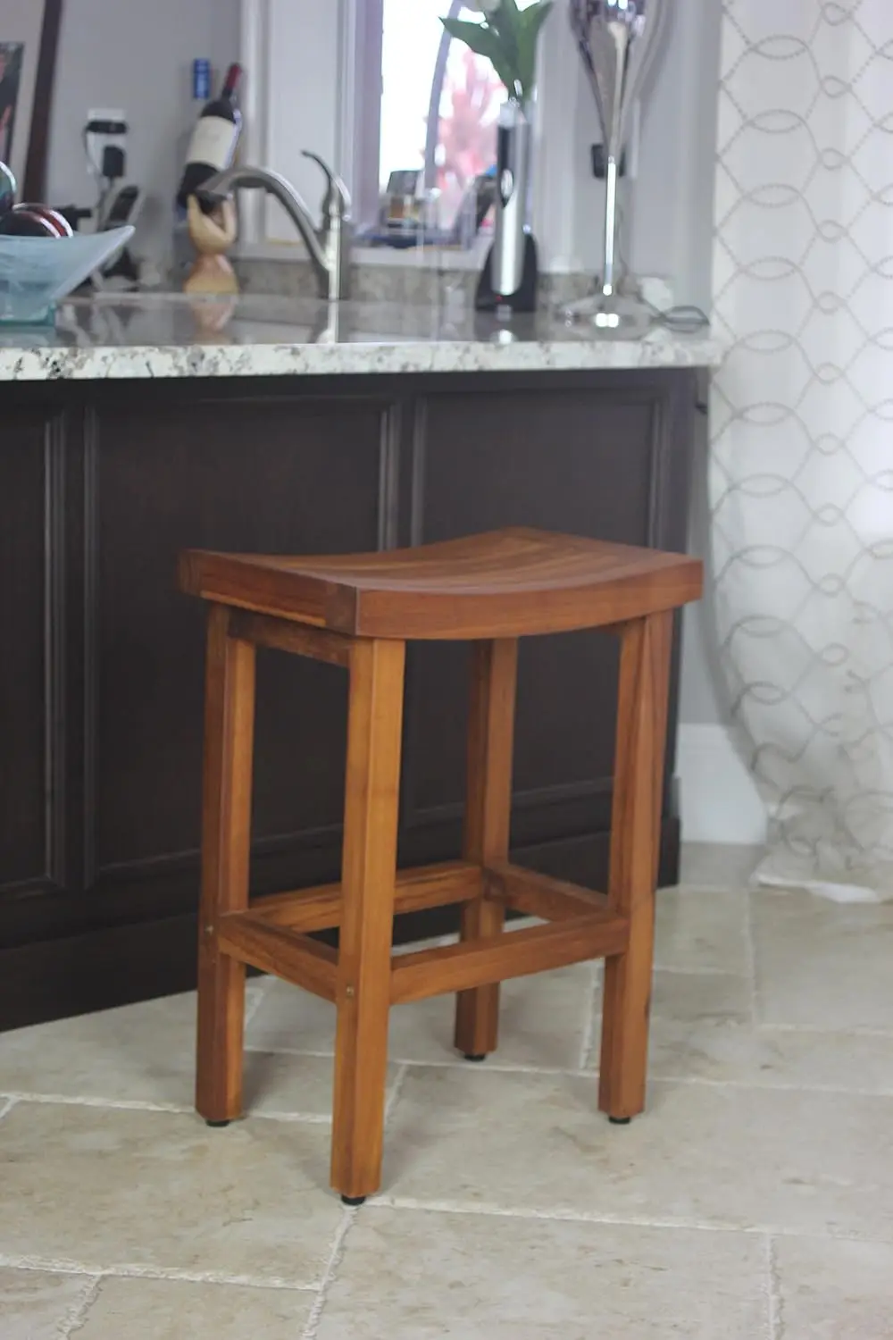 Patenteado Sumba Tall Teak Counter Stool, 24"