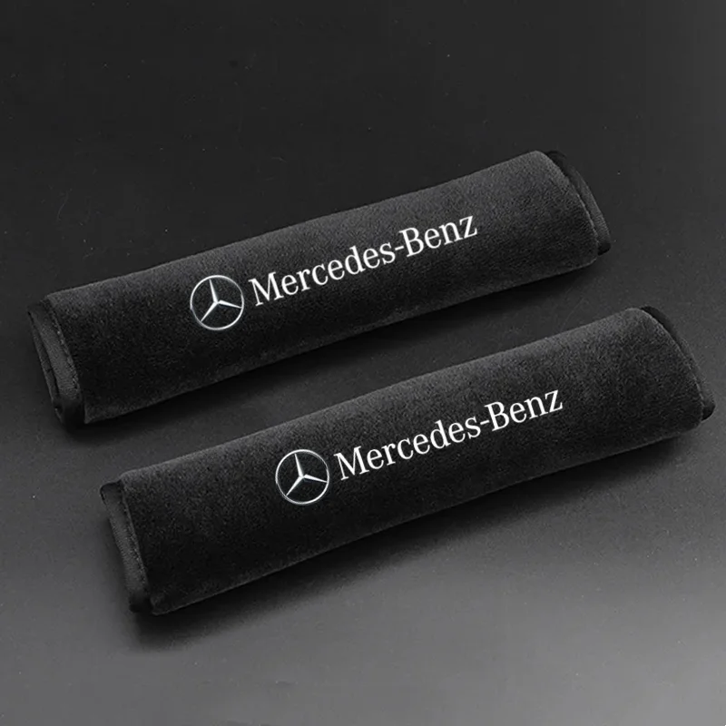 Car seat belt leather Shoulder Protector Safety Belt 2pcs For Mercedes Benz S320 W164 W203 W204 W168 C180 E320 A200 CLA CLK CLS view 5