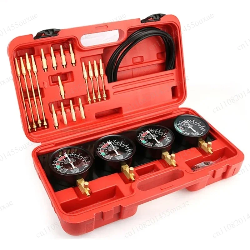 4 Gauge Motorcycle Carburetor Vacuum Balancer Set, 4-Cylinder Carb Vacuum Synchronization Gauge for Motorbike Engine Tuning