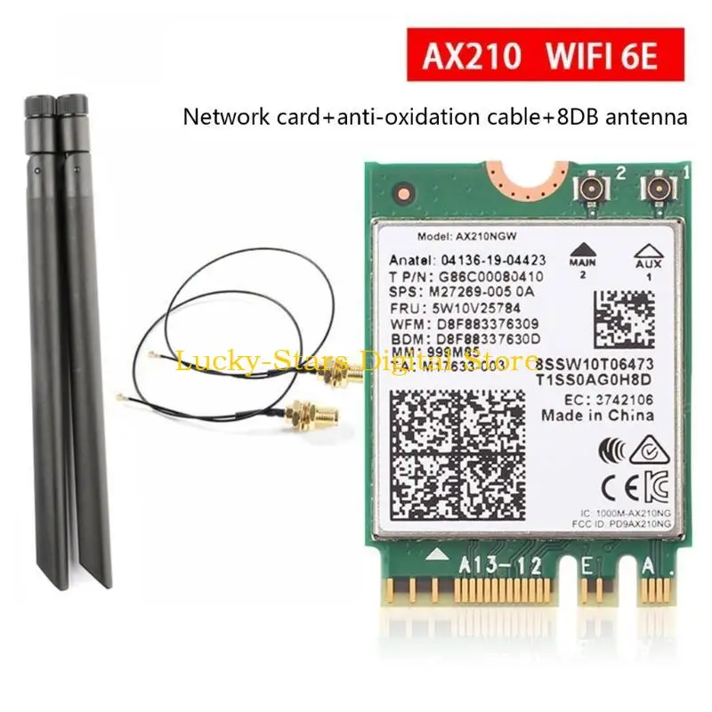 

T3EE WiFi6E AX210NGW Mini PCI-E Wifi Card 2.4G 6G Bluetooth-compatible 5.2 Wireless Adapter ForIntel AX210 Card