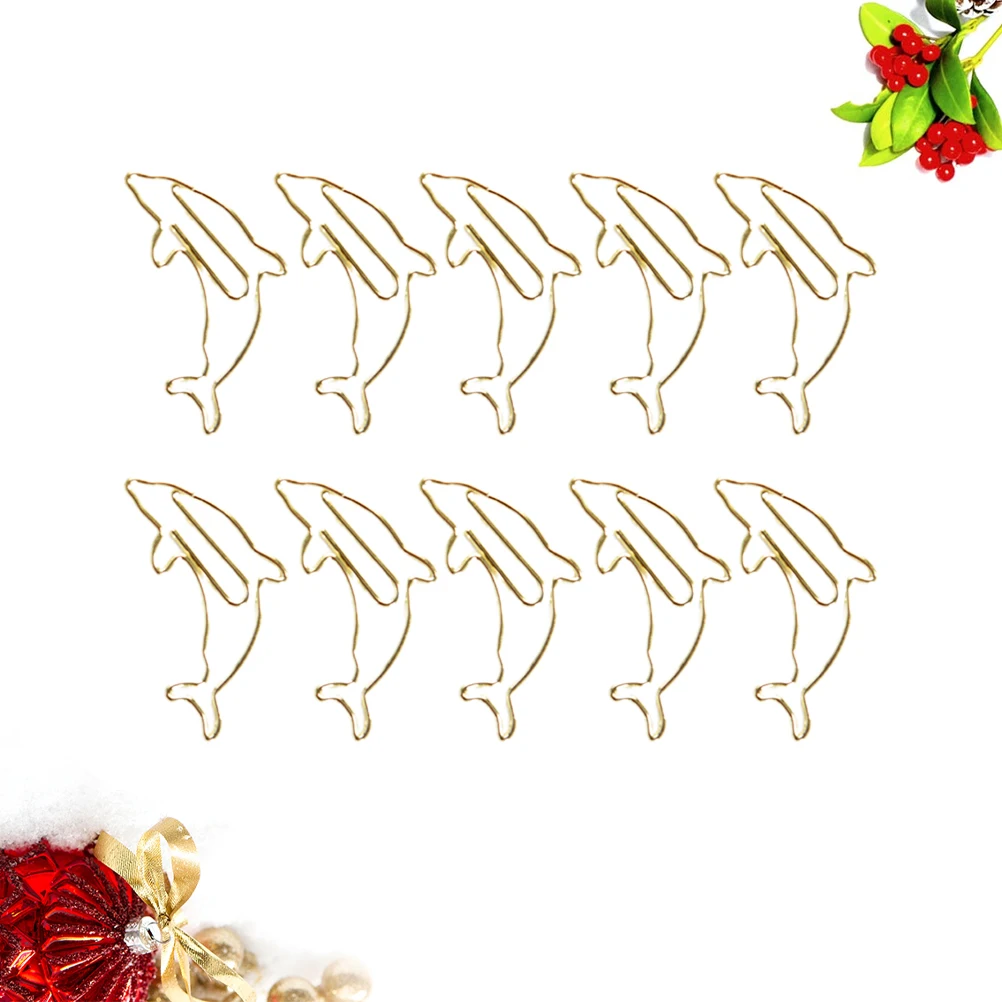 

20pcs Creative Metal Paper Clips Heart Shape Bookmark Clamp For Notes Documents Gold Reliable Office Supplies Assorted