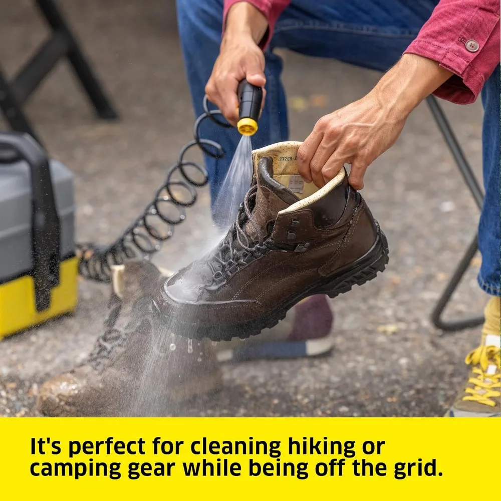 منظف الهاتف المحمول Karcher OC 3 Plus للأماكن الخارجية مع خزان مياه سعة 1.8 جالون، وفوهة رش، وخرطوم - لاسلكي ومحمول لمتعدد الاستخدامات