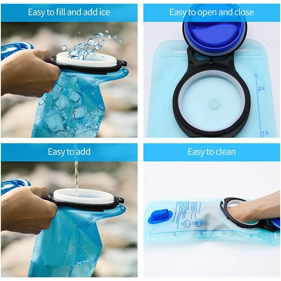 1.5L 2L 2.5L 3L المثانة المائية فتحة كبيرة تخزين المياه حقيبة المثانة لركوب الدراجات التنزه التخييم