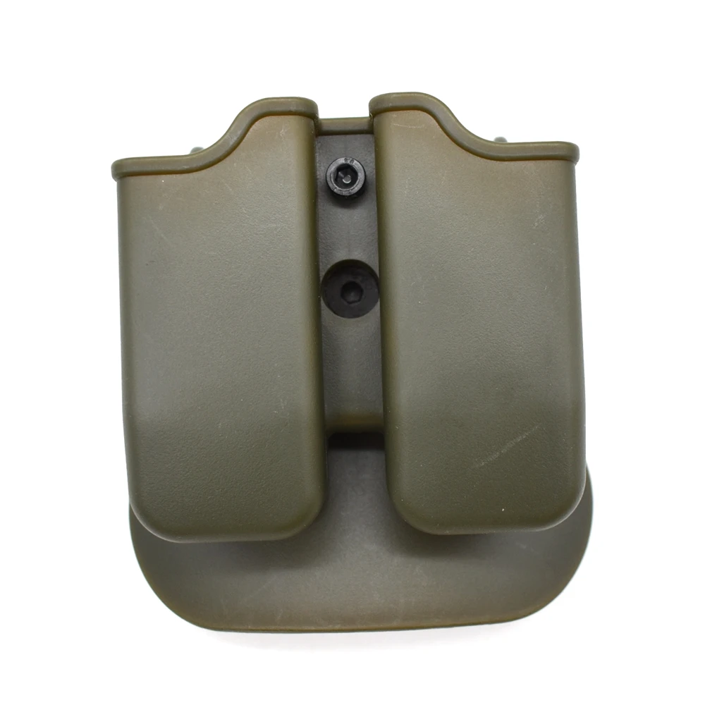 Tactical Double 9mm Magazine Pouch Belt Clip Mag Case for Glock 17 19 43 Beretta M9 PX4 Sig Sauer P229 USP Universal Mag Holder