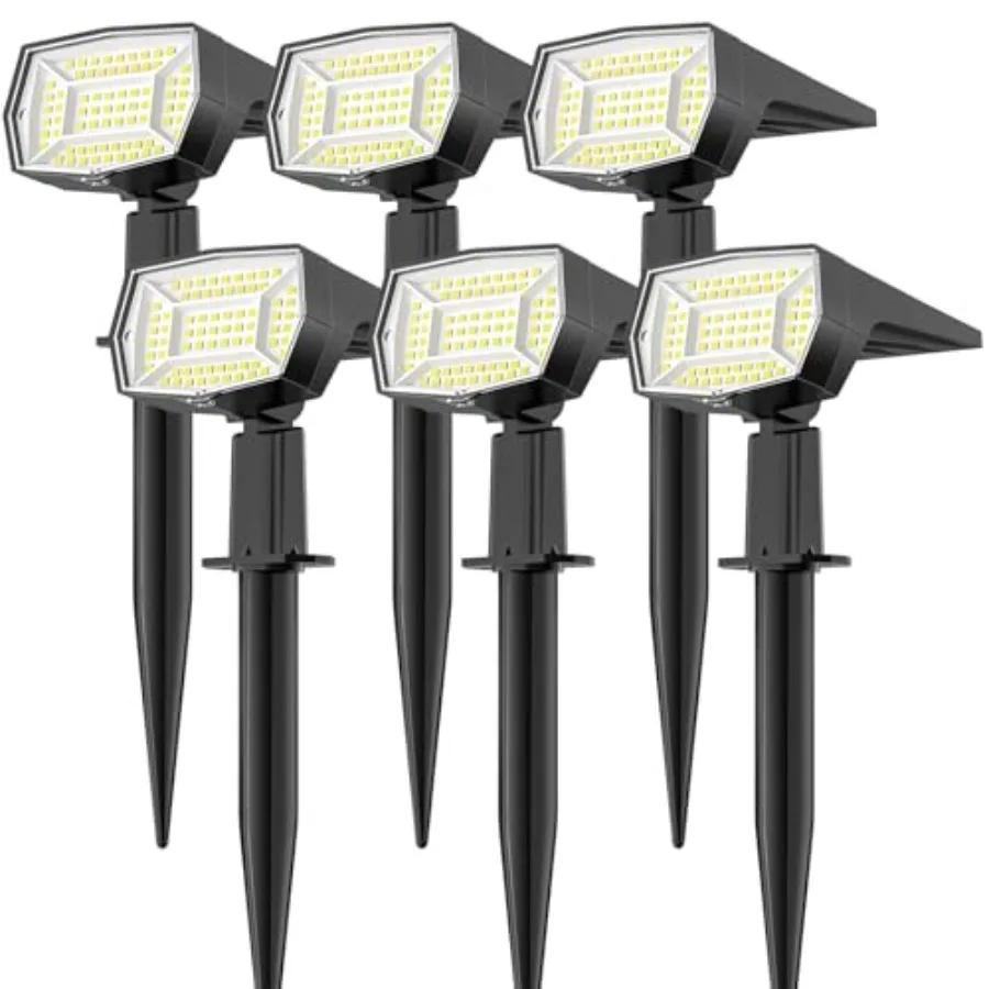 72 LEDs Solar Spot Lights Outdoor Waterproof, 3 Modes Landscape Spotlights, Dusk to Dawn Solar Powered Flood Wall Lights for Ou