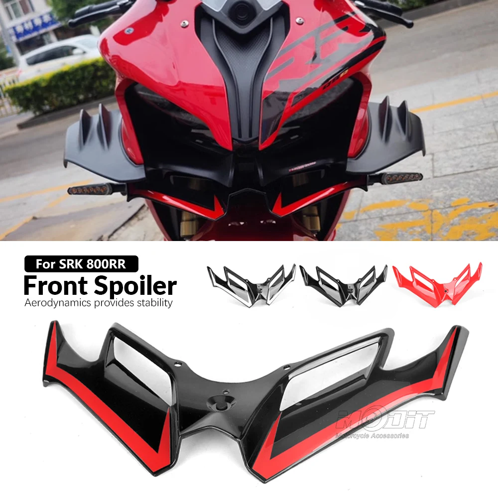 SRK800RR Motorcycle Accessories Front Downforce Spoilers For QJMotor SRK 800 RR Fairing Winglet Aerodynamic Wing Cover Trim