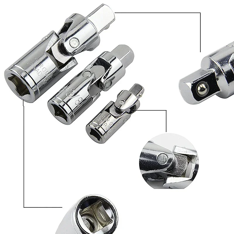 Manga Universal Joint, Manga Direcção Adaptador, Impacto Soquete Set Tools, 1, 4, 8, 1, 2 Polegada