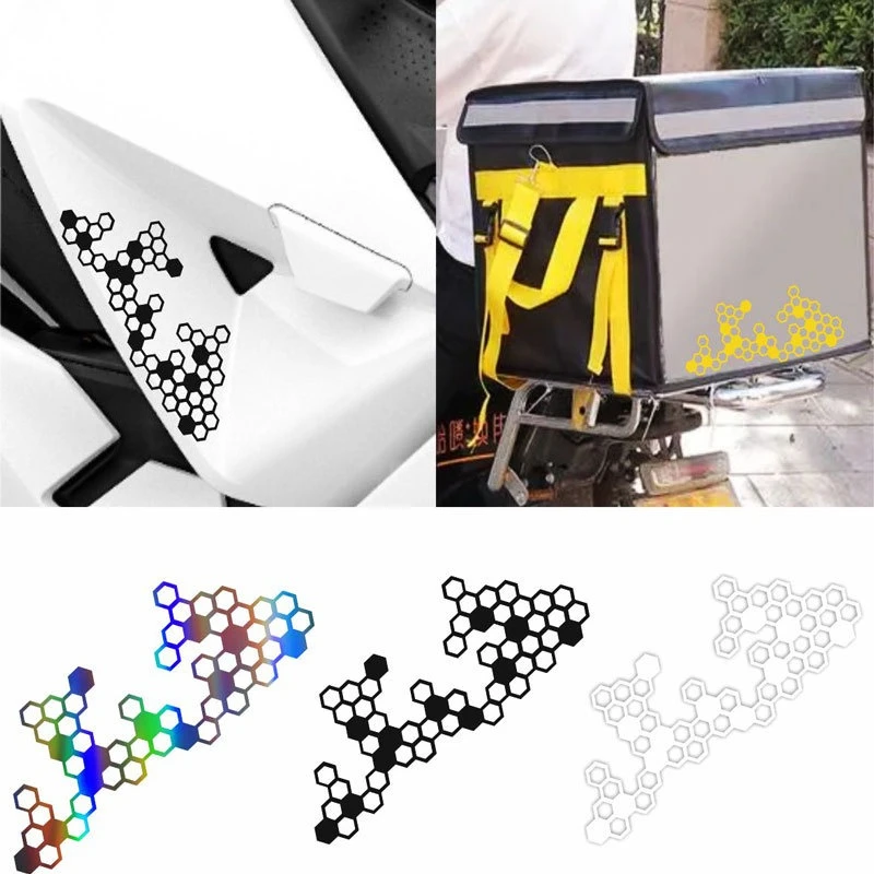 Novo favo de mel adesivos da motocicleta para moto carenagem tanque combustível à prova dwaterproof água capacete corrida decalques vinil acessórios d