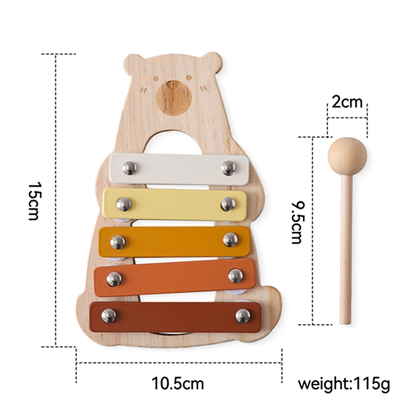 Montessori Educational Toys Baby Music 0 12 Months Toys Cartoon Instrument Children Educational Toys Music Wooden Bear Xylophone