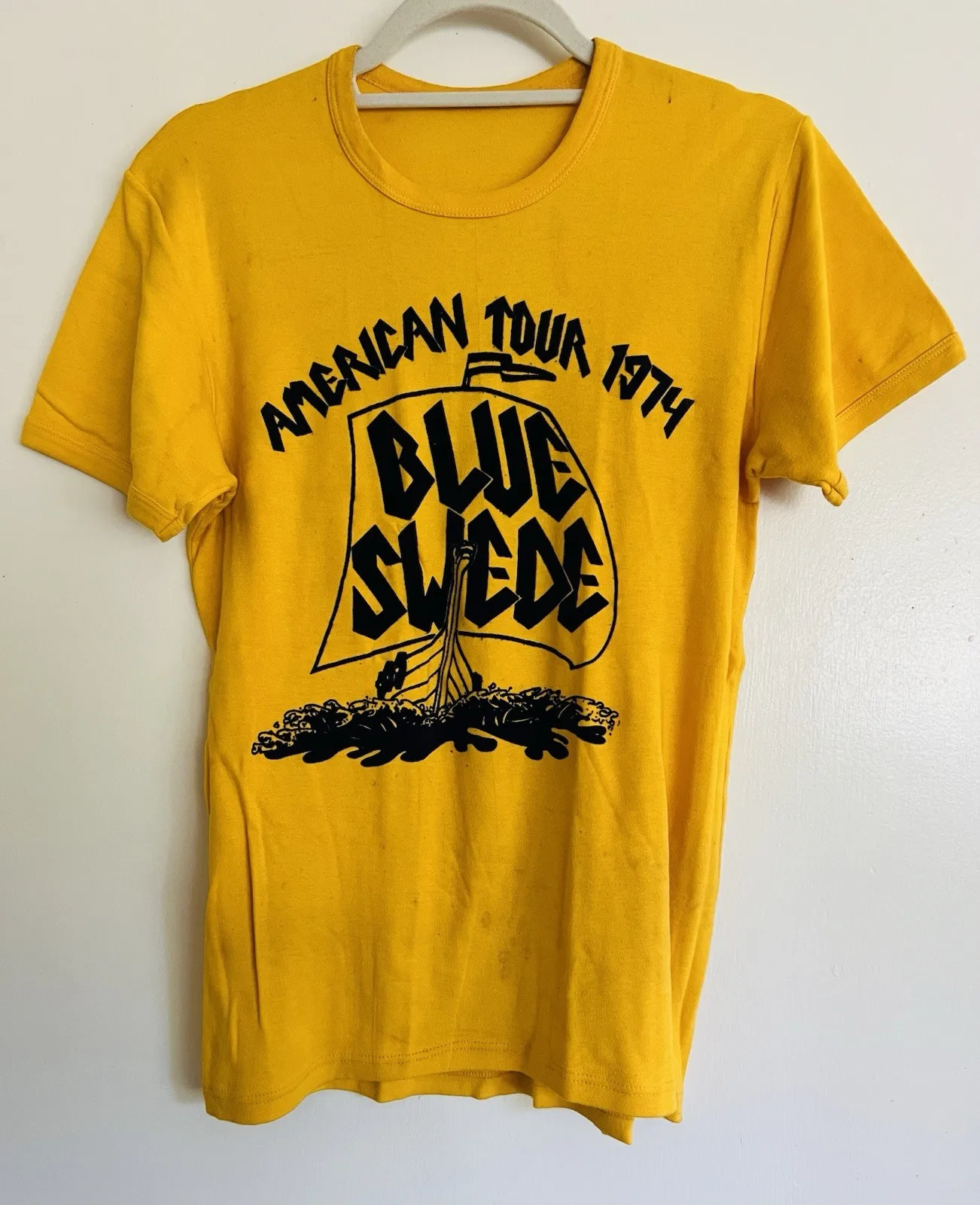 VTG 70s The Blue Swede Band American Tour 1974 T-Shirt Sz S Hooked on a Feeling