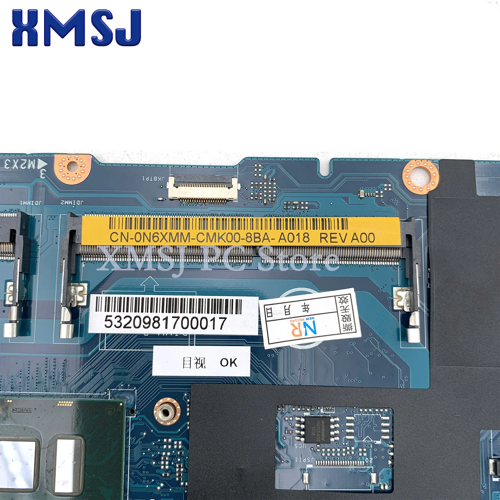 XMSJ For Dell Latitude 15 5590 Laptop Motherboard CN-04H855 0XPMY5 DDM80 LA-F411P Mainboard W/ I3 I5 I7 7th Gen Or 8th CPU