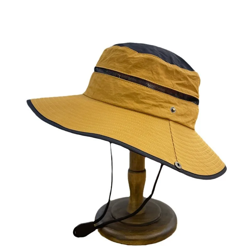 big-brimmed sun hat men's outdoor sun protection fisherman quick-drying fishing hat western cowboy hat women's tide