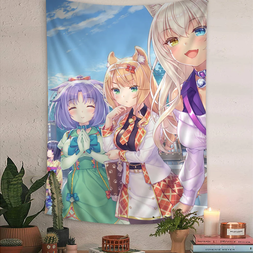 Anime Nekopara Movie Cartoon Tapestry Bohemian Wall Tapestries Mandala Wall Hanging Sheets