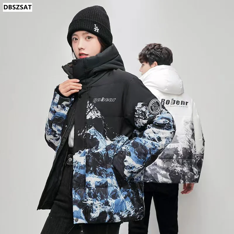 2025 Thick Warm Puffer Parkas Loose Fashion New Winter Jacket Men Cashmere Harajuku Outerwear Jacket Mens Casual Large Size Coat