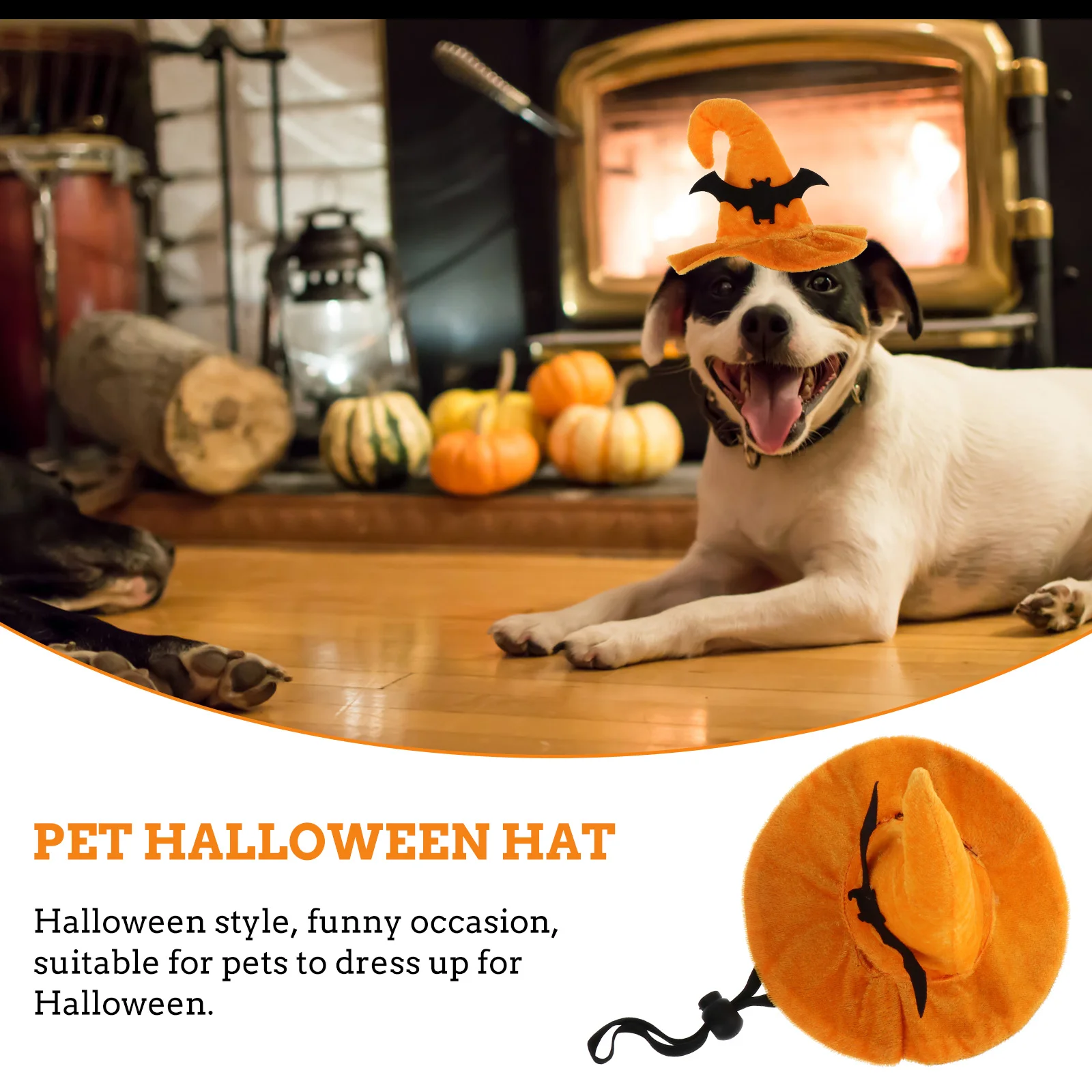 

1Pcs Funny Pet Hat for Halloween Eye-Catching Design Made of High Grade Fabric Fits Cats and Small Dogs Perfect Party Wear