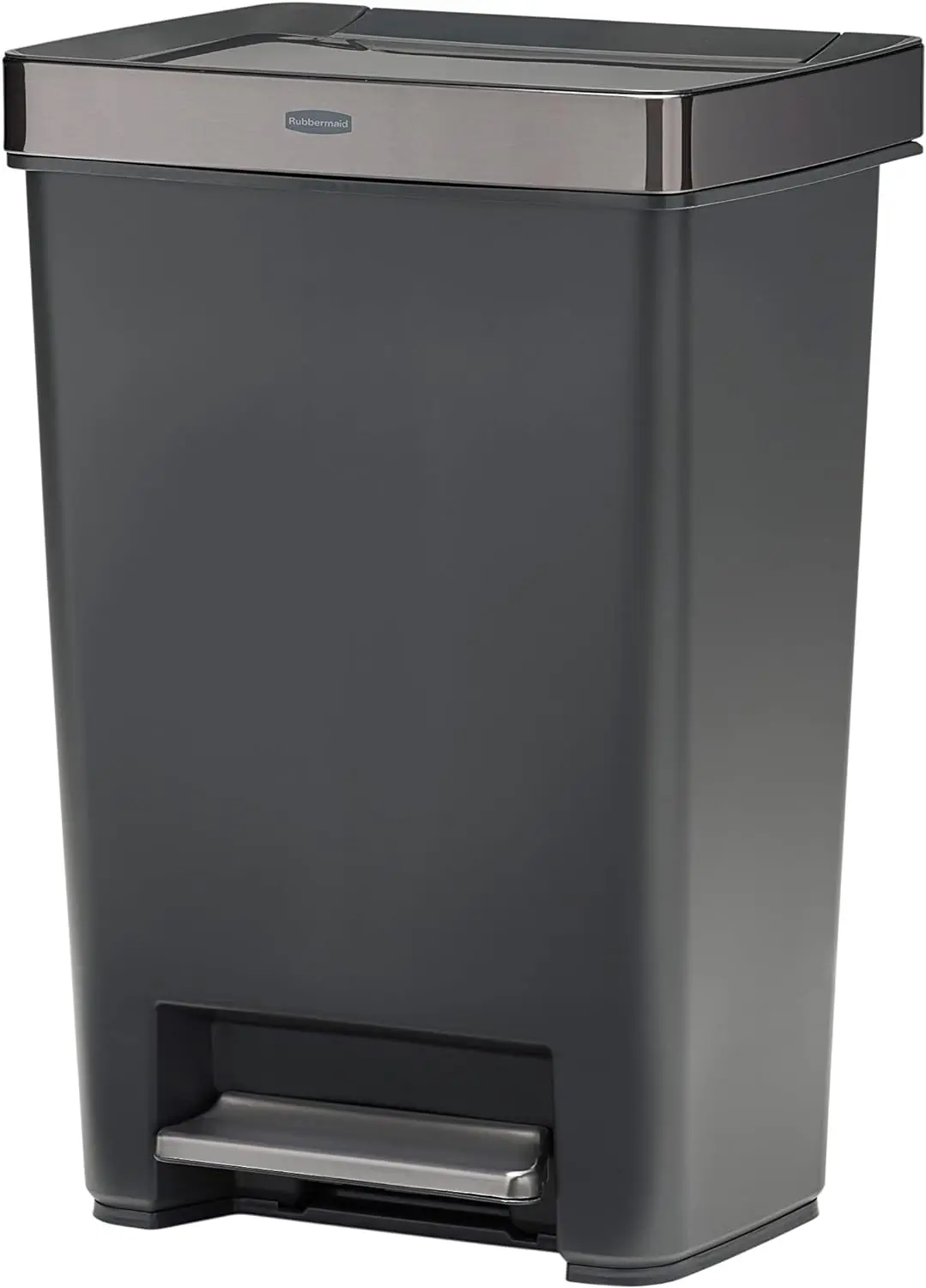 

Rubbermaid Premier Series IV Step-On Trash Can for Home and Kitchen, with Stainless Steel Lid, 12.4 Gallon, Charcoal