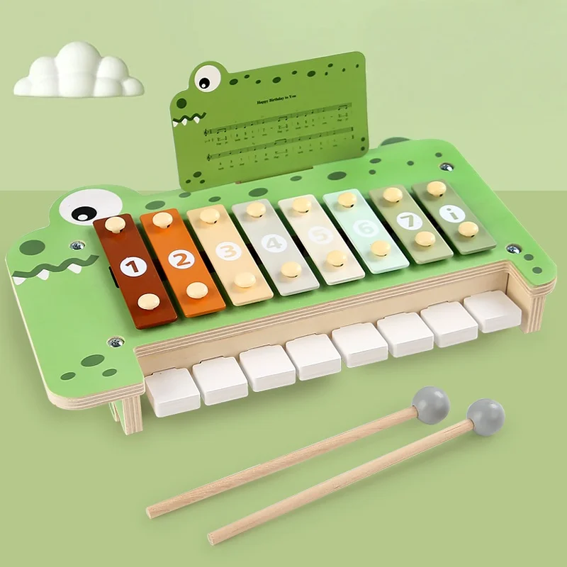 

Wooden Crocodile Piano - Musical Percussion, Baby Music Start, Kids' Educational, Preschool Brain-Training Toy
