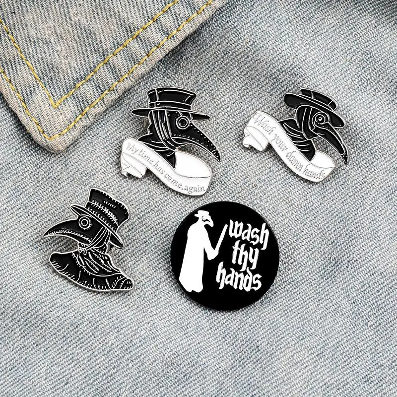 Pin personalizado para bolso, broches de cara de pico, insignia de dibujos animados, Pin de solapa, hebilla, regalo de joyería para enfermera, amigos, Doctor de la peste, esmalte