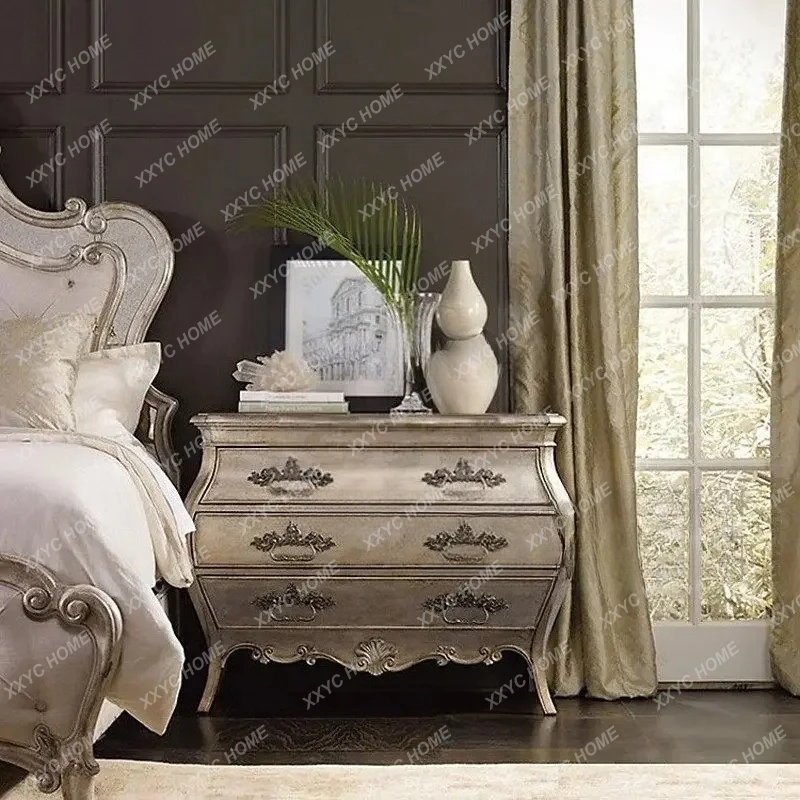 

luxury solid wood, dressing, storage, bedroom bedside, retro and old side cabinetsY