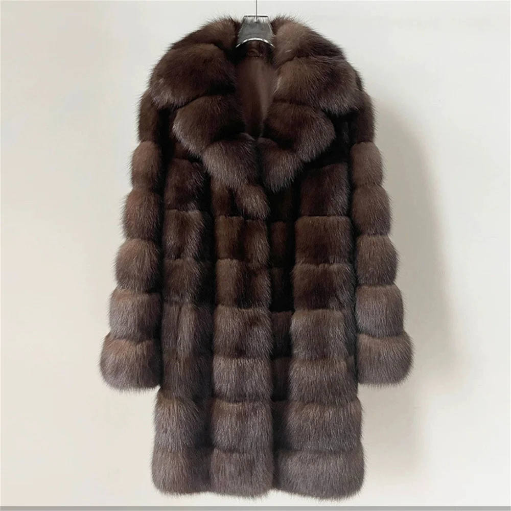 High-Quality Winter Plush Faux Fur Coats Women Brand Fluffy Sable Fur Outerwear Overcoat Girl With Thick Furry Warm Jacket