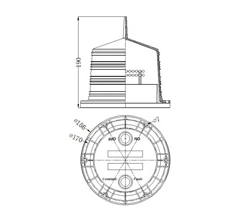 Luz de señal marina de navegación marina con boya IP68 alimentada por energía solar integrada