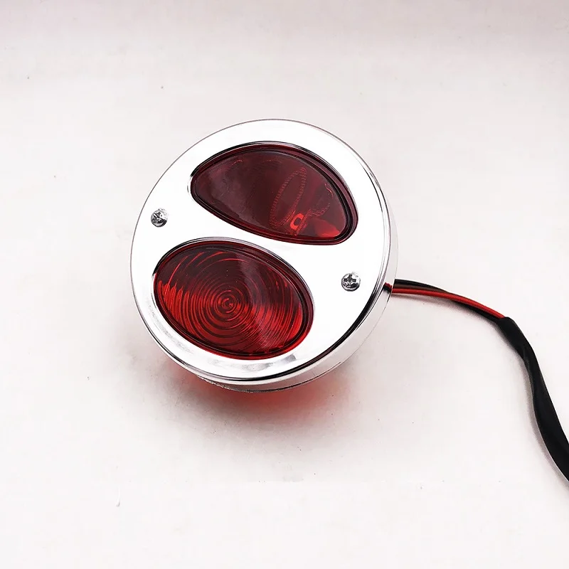 Chrome Motorcycle Brake Tail Light for Harley Chopper Bobber License Plate Lamps 12V Indicator Stop Taillights MotorBikes Parts
