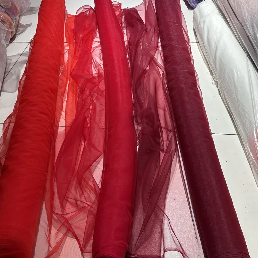 High-Grade Wine Red Dark Mesh Photo Shoot Background Fabric Soft Designer Fabric