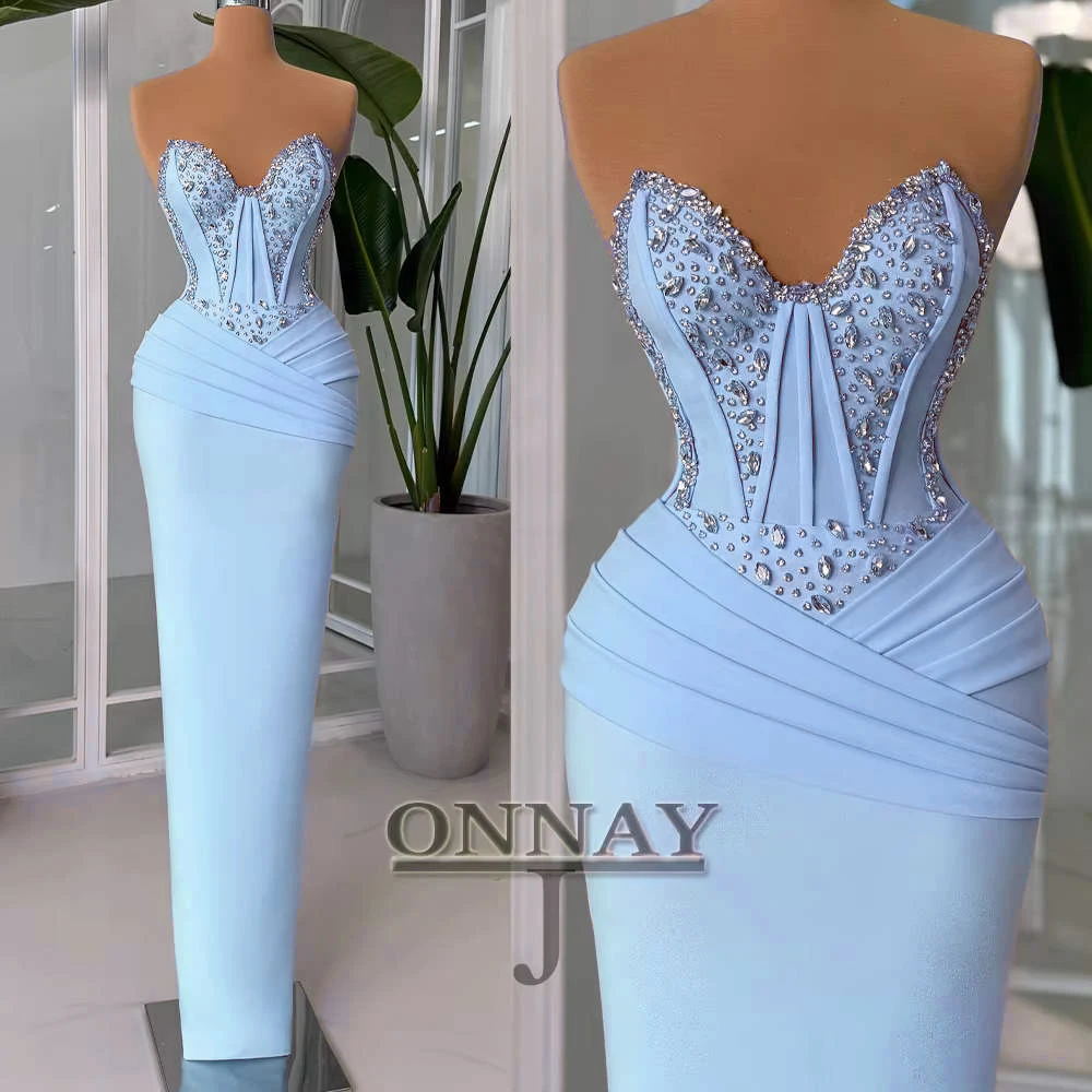 Vestidos De graduación De sirena rosa personalizados para mujer, corsé con cristales, Gala árabe saudita, vestido para ocasión a medida, Vestidos De Fiesta Plus