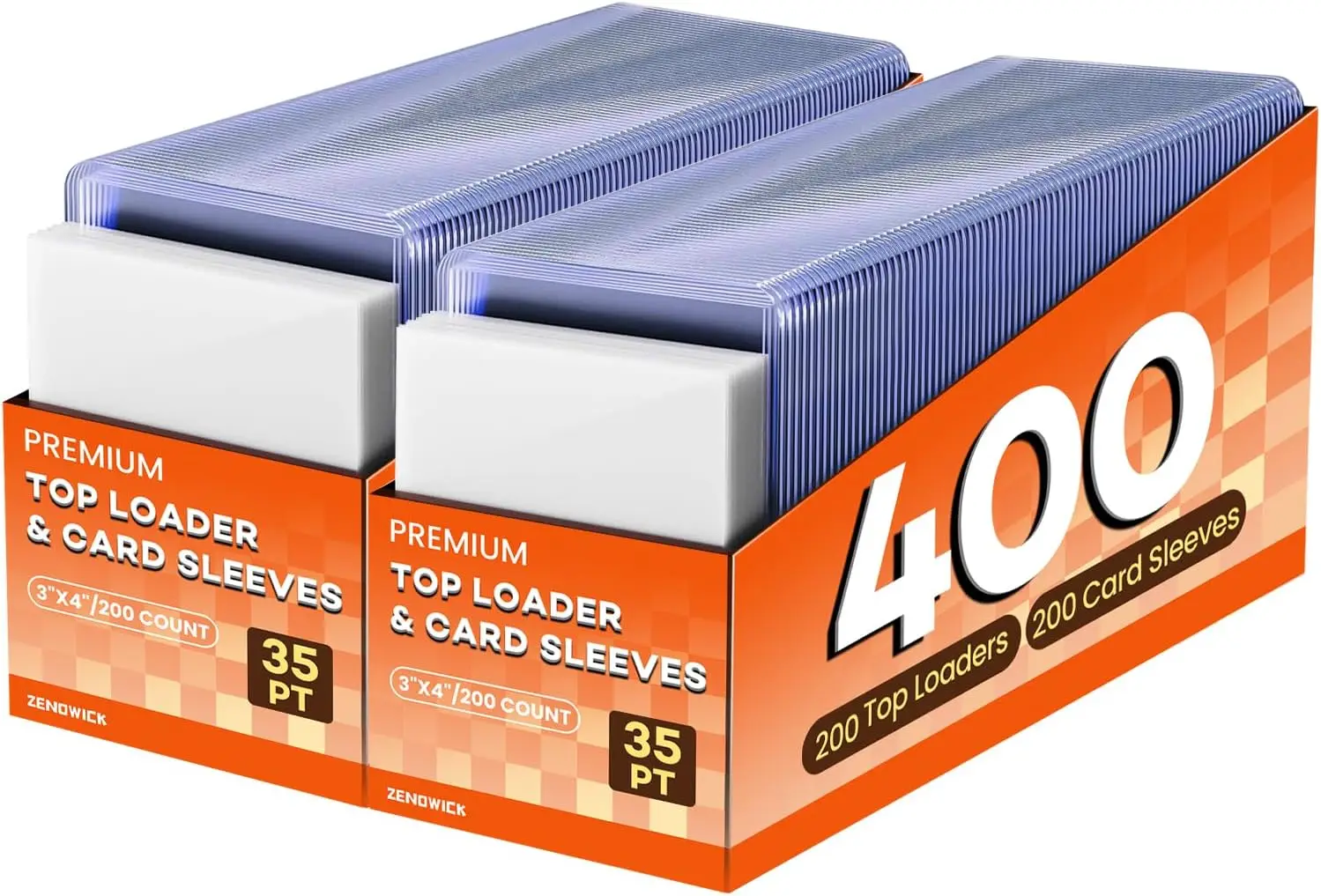 

400 Card Sleeves Top Loaders for Cards, 3" x 4" Hard Plastic Protectors with Penny Sleeves for Trading Cards