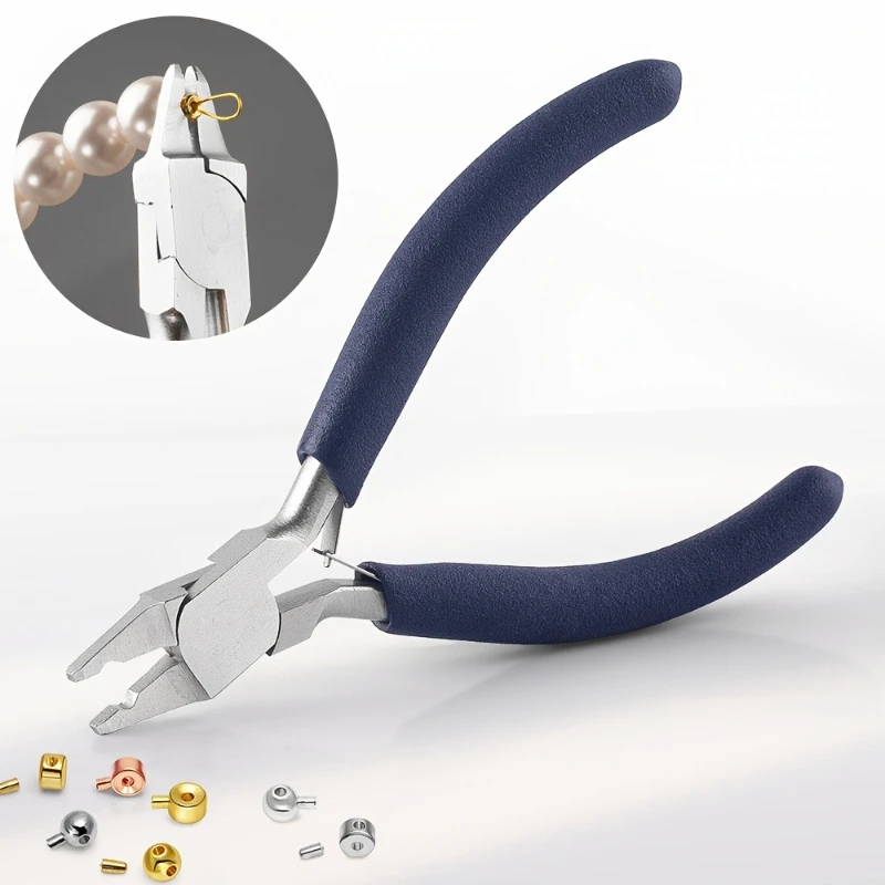 Steel Beading Tool Bead Crimping Pliers Jewelry Making Tool Steel Texture Suitable for Tube Crimp Beads and Flexes Wire