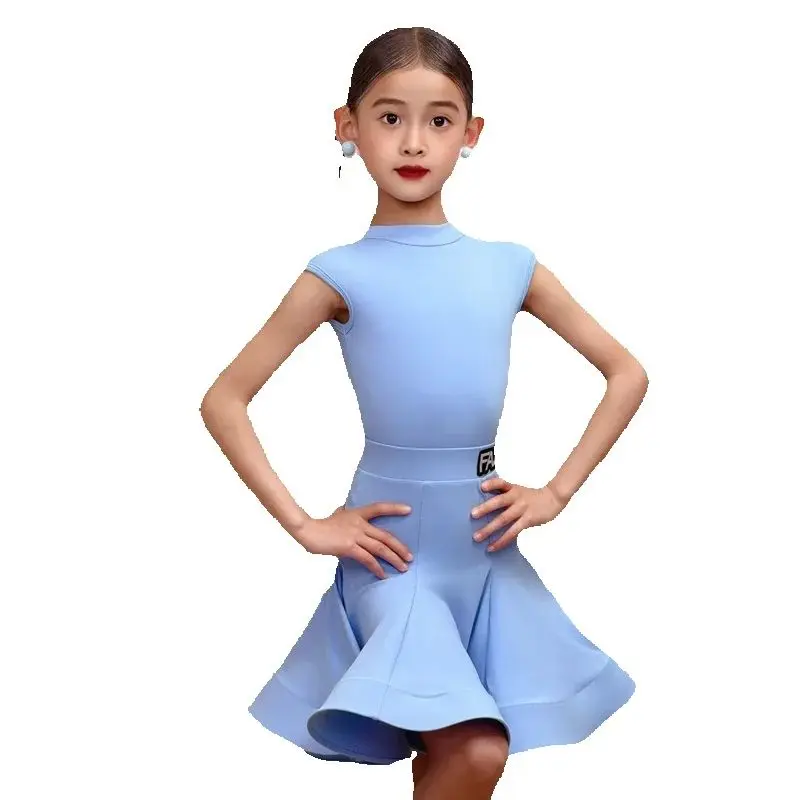 ชุดเต้นลาตินสำหรับเด็กผู้หญิง ชุดแสดงเต้นรำ ชุดเต้นบอลรูมมาตรฐานระดับชาติสำหรับเด็ก