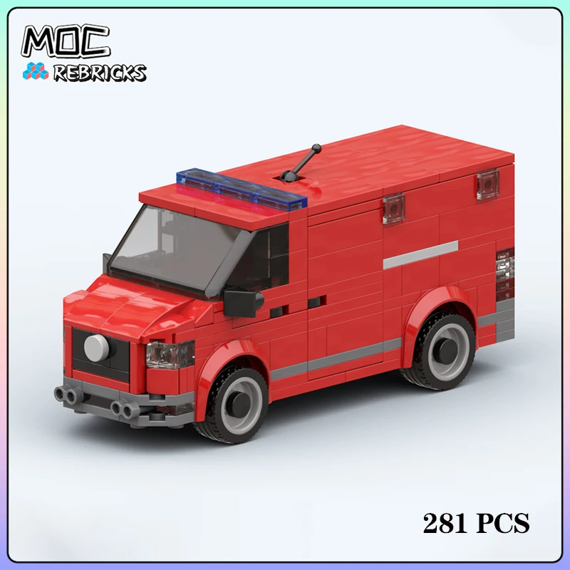 Stadt Serie MOC Feuer Erste Responder Rehab Fahrzeug Baustein Modell Kit DIY Puzzle Montage Display Spielzeug Kind Weihnachten Geschenk