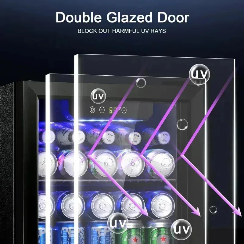 PMD4-Antarctic Star 12 Bottle/48 Can Beverage ثلاجة صغيرة، نبيذ/خزانة، صودا بار ضاغط هادئ قائم بذاته 1.3 cu، #3