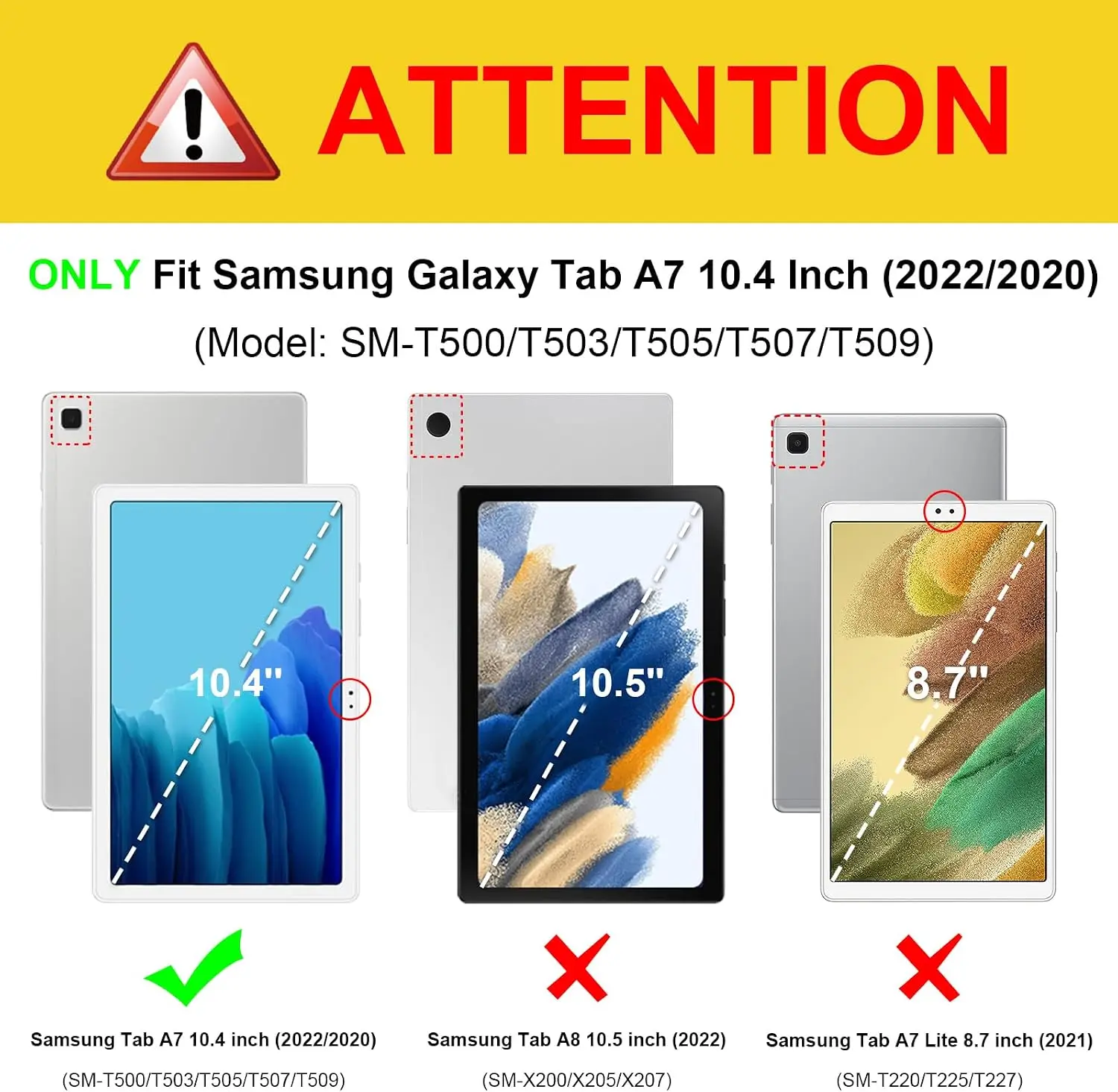 360° Rotating Case for Samsung Galaxy Tab A7 10.4 inch Model: SM-T500/T503/T505/T507/T509 Cases Tablet Protective