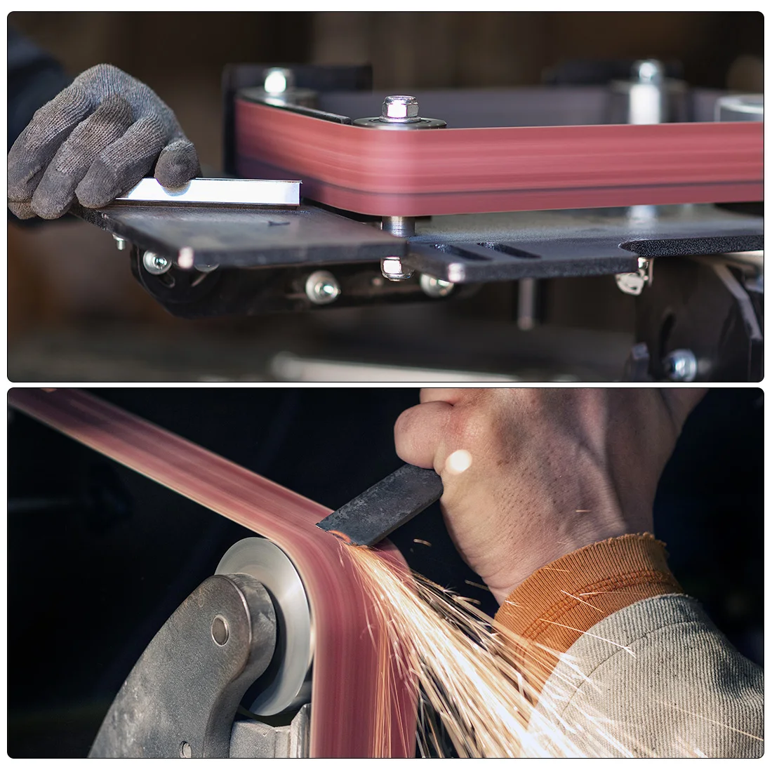 4 個 4 インチ x 24 インチから 36 インチの酸化アルミニウムサンディングベルト 800 グリットフラッシュジョイント