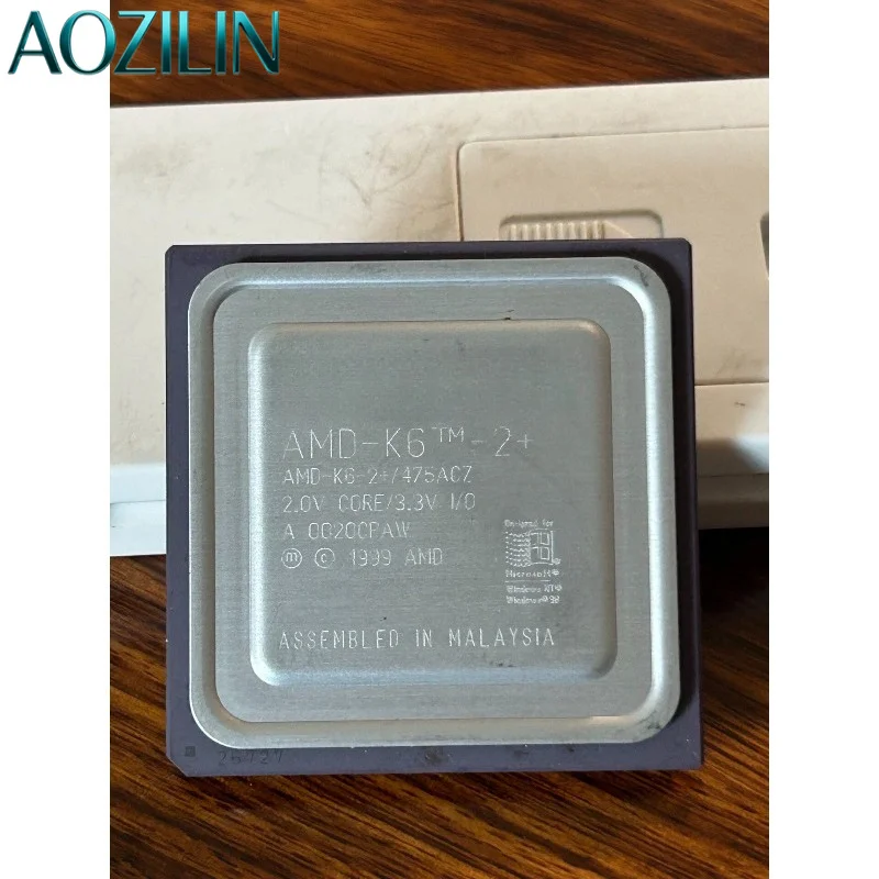 AOZILIN AMD-K6-2+/475ACZ Vintage CPU, Gold Plated Pins, 475MHz Super7 Socket, Retro PC Collector Chip