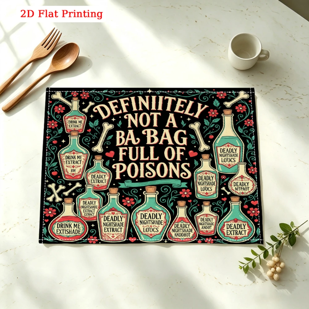Definitely Not A Bag Full Of Potion Kitchen Placemat Coaster Linen Pad Dish Coffee Cup Table Mat 30x40cm Home Decor