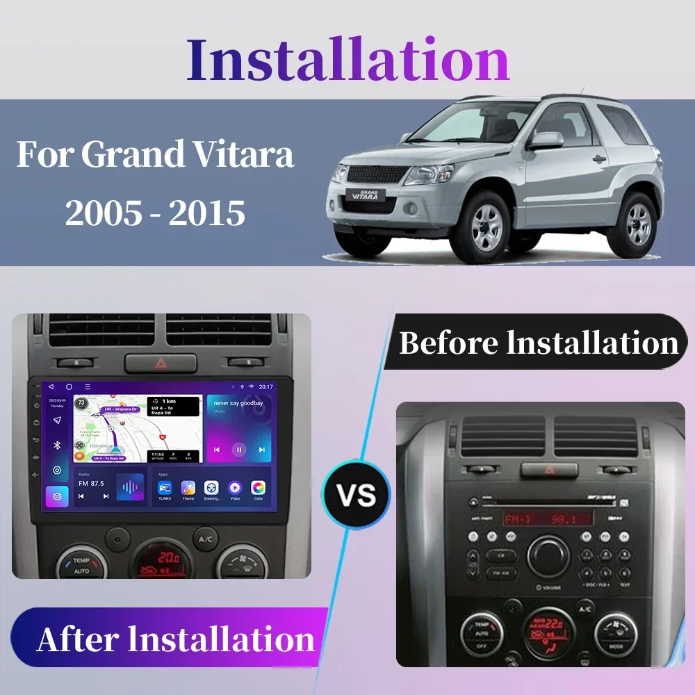 Car Radio Multimidia Player For Suzuki Grand Vitara 3 2005-2013 2014 2015 Android Auto Carplay Touch Screen Video GPS Navigaion