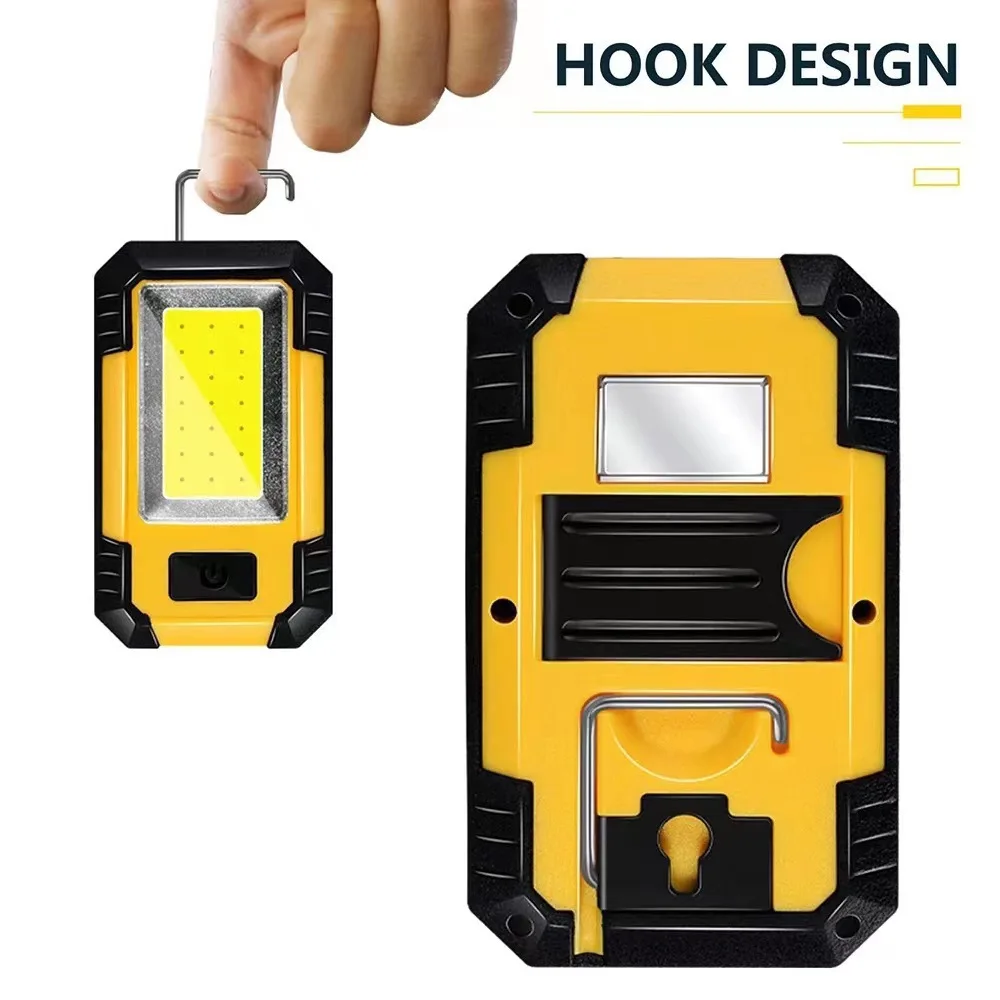 Rechargeable Portable Magnetic COB LED Work Light Super Bright Long Battery Life Waterproof for Car Repair Camping Flashlight