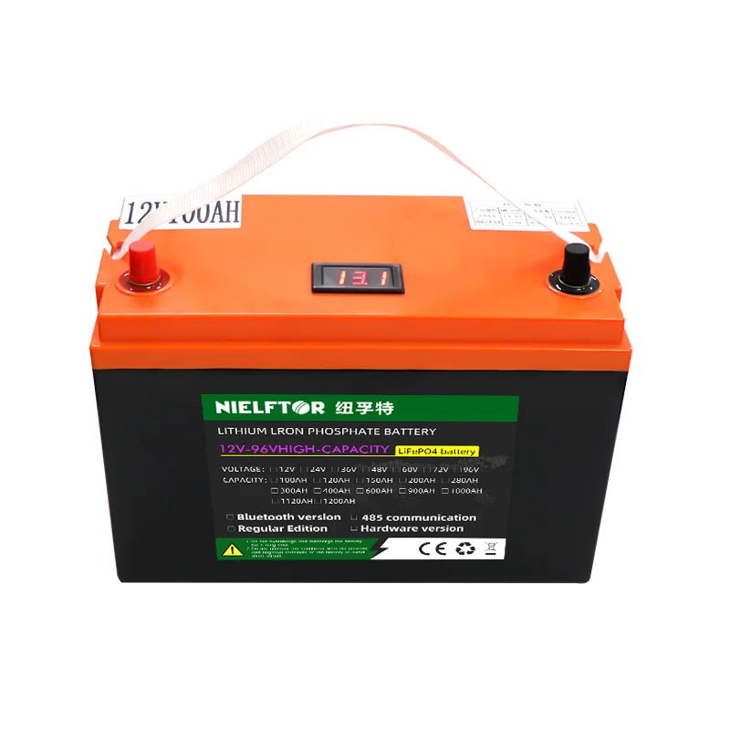 Deep Cycle 12V 100AH Lifepo4 Battery Smart BMS 12.8V Lithium Ion   Solar Energy Storage/UPS/Outdoor