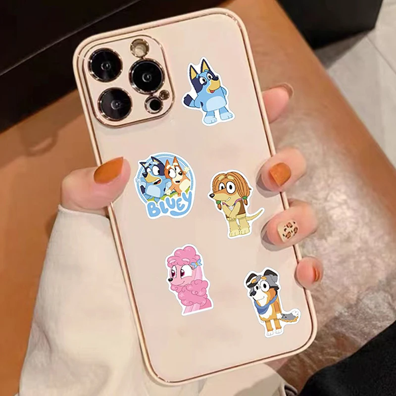 100pcs/Bag Cartoon Bluey And Bingo Dog Family Anime Stickers For Kids Diy PVC Luggage Notebook Stickers Children\'s Toys Gift