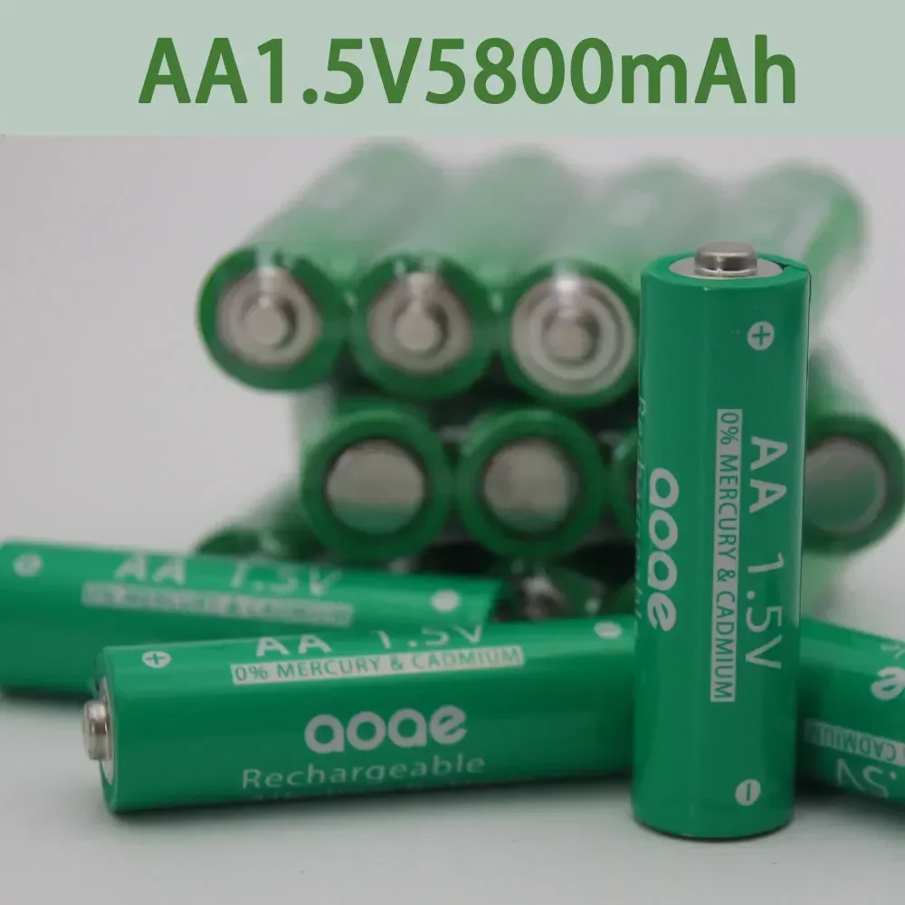 2024-1.5V AA New2~20pcs/lot Brand AA Rechargeable Battery 5800mah New Alkaline Rechargeable Batery for Led Light Toy Mp3