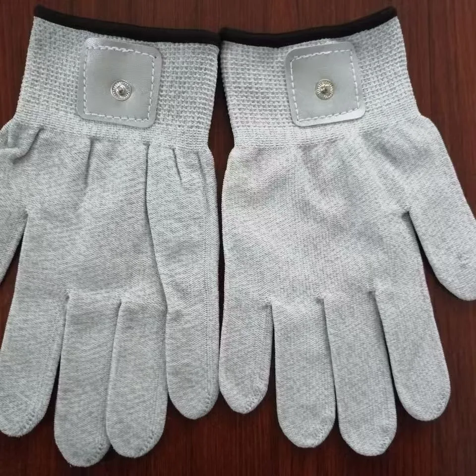 

20pcs EMS Glove Silver Electricity Conductive Fiber Gloves for TENS Therapy Face Body Massage BIO Micro Current Stimulation
