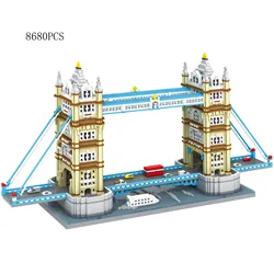 World Famous Architecture Micro Diamond Block Tower Bridge London England Mini Building Brick United Kingdom Nanobrick Toy