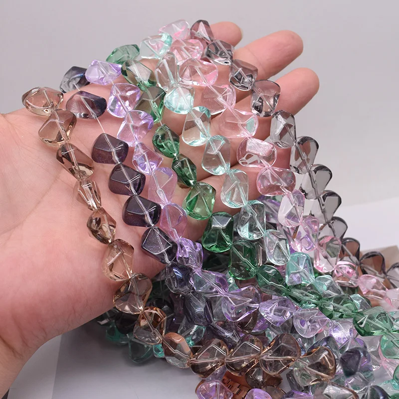 10 stücke 12x17mm Neue Farbe Unregelmäßige Form Glas Perlen Lose Spacer Perlen Für Schmuck Machen DIY Armband halskette