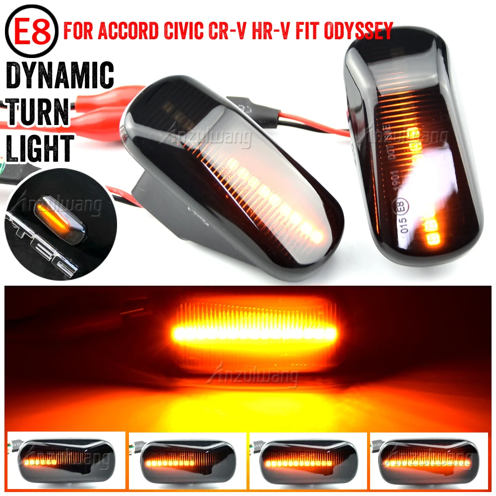 For Honda CRV Accord Civic City Fit Stream HRV S2000 Odyssey LED Dynamic Fender Side Marker Light Turn Signal Indicator Lamp