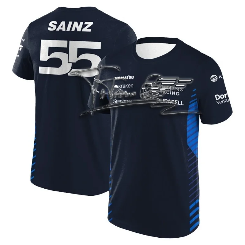 

F1 New Men's T-shirt Racing Competition Clothing 2025 Hot Selling 55 SAINZ Followers Oversized T-shirt Outdoor Sports Tees